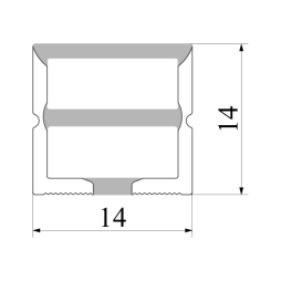 Silicone profile for LED strip 14x19 1 meter overhead SP-29 IP67 with thread (100m in a reel) LEDUA