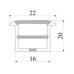 Silicone profile for LED strip 16x22 1 meter mortise SP-30 IP67 with thread (100m in a reel) LEDUA