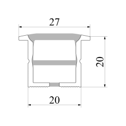 Silicone profile for LED strip 20x27 1 meter mortise SP-31 IP67 with thread (100m in a reel) LEDUA
