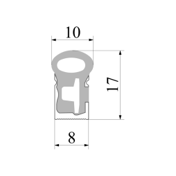 Silicone profile for LED strip 17x10 1 meter overhead SP-32 IP67 with thread (100m in a reel) LEDUA