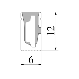 Silicone profile for LED strip 12x6 1 meter overhead SP-34 IP67 with thread (100m in a reel) LEDUA