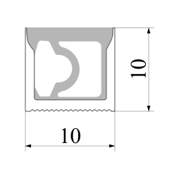 Silicone profile for LED strip 10x10 1 meter overhead SP-35 IP67 with thread (100m in a reel) LEDUA