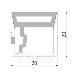 Silicone profile for LED strip 20x20 1 meter overhead SP-36 IP67 (100m in a reel) LEDUA