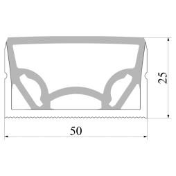Silicone profile for LED strip 25x50 1 meter overhead SP-38 IP67 with thread (50m in a reel) LEDUA