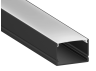 Aluminum profile for LED strip AL-48 2 meters black overlay "In places deformation" LEDUA