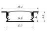 Aluminum profile for LED strip AL-94 2 meters black profile, black diffuser recessed "In places deformation" LEDUA
