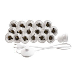 Makeup mirror light LED recessed 220V 18pcs E27 foot switch, white color LEDUA