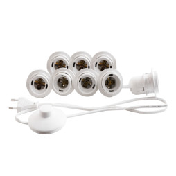 Makeup mirror light LED recessed 220V 8pcs E27 foot switch, white color LEDUA
