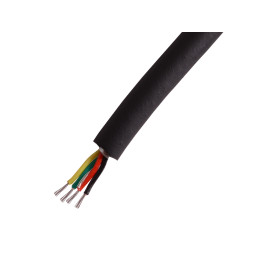 PVC cable 4 cores in a screen, round, tinned copper, diameter 5mm, black