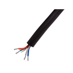 PVC cable 4 cores in one screen, pure oxygen-free copper, round, black (packaging 100m)