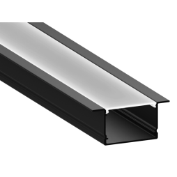 Aluminum profile for LED strip AL-54 2 meters black recessed LEDUA
