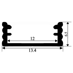 Aluminum profile for LED strip AL-02-4 2 meters anodized overhead WITHOUT DIFFUSER LEDUA