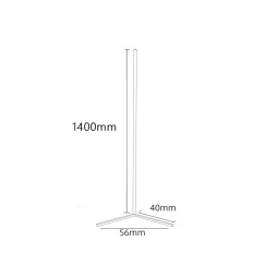 LED corner floor lamp 220V 12W 1512Lm yellow color 1400mm black body LEDUA