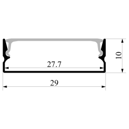 Aluminum profile for LED strip AL-15-1 2 meters anodized surface mounted LEDUA