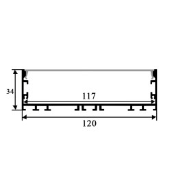 Aluminum profile for LED strip AL-35 2 meters anodized suspended, surface mounted LEDUA