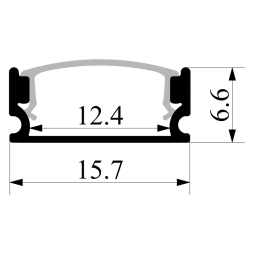 Aluminum profile for LED strip AL-37 2 meters anodized overhead LEDUA