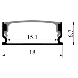 Aluminum profile for LED strip AL-85 2 meters black surface mounted LEDUA