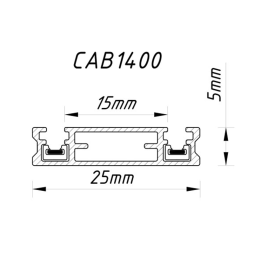 Track busbar 2000*25*6 black (B117-25 SBK 2M)