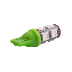 LED car lamp T10-5050-9smd green 24V LEDUA