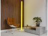 LED round floor lamp 220V 19.2W yellow color 2000mm light gray housing LEDUA