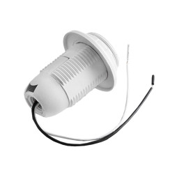 E27 plastic socket /thread-ring/ wire 25cm LM2513 white Lemanso