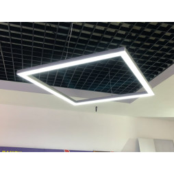 LED pendant, ceiling lamp "Quadra" square 110-240V 128W 17300lm 6000k 1000*1000, driver from the outside LEDUA