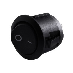 Switch KCD1-101-5;on-off 2pin round black LEDUA