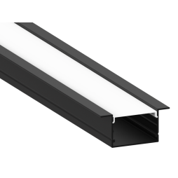Aluminum profile for LED strip AL-109 2 meters black profile recessed LEDUA