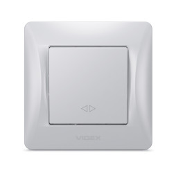 Single-button switch intermediate silver silk VIDEX BINERA