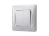 Single-button switch silver silk VIDEX BINERA