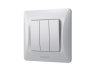 Three-button switch silver silk VIDEX BINERA