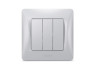 Three-button switch silver silk VIDEX BINERA