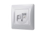 CAT3 single telephone socket silver silk VIDEX BINERA