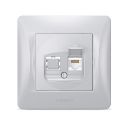 CAT6 single computer socket silver silk VIDEX BINERA