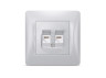 CAT6+CAT6 double computer socket silver silk VIDEX BINERA