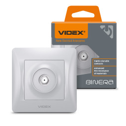 SAT single satellite socket silver silk VIDEX BINERA