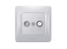 TV+SAT terminal socket silver silk VIDEX BINERA