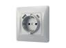 Single socket with grounding with USB+USB-C silver silk VIDEX BINERA