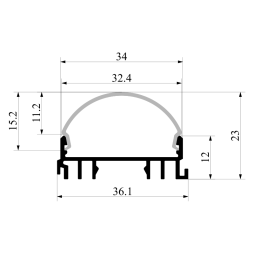 Diffuser, diffuser radial RSR 2 meters matte
