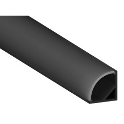 Aluminum profile for LED strip AL-06 2 meters black+black diffuser corner LEDUA