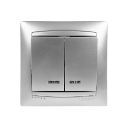 Switch 2nd + LED backlight Sakura silver LMR1307 Lemanso