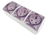 Block 3 sockets with grounding + transparent covers Magnolia white LMR2014 Lemanso