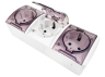 Block 3 sockets with grounding + transparent covers Magnolia white LMR2014 Lemanso
