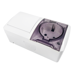 Block surface-mounted switch + socket with grounding + cover LEMANSO Magnolia white LMR2013 Lemanso