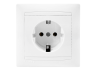 Socket ceramic 1-way with grounding Sakura white LMR1016 Lemanso