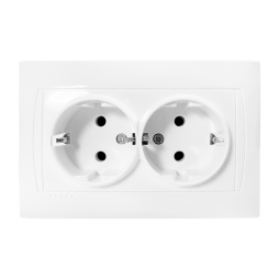 Socket ceramic 2-way with grounding Sakura white LMR1018 Lemanso