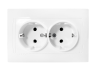 Socket ceramic 2-way with grounding Sakura white LMR1018 Lemanso