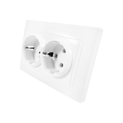 Socket ceramic 2-way with grounding Sakura white LMR1018 Lemanso