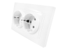 Socket ceramic 2-way with grounding Sakura white LMR1018 Lemanso