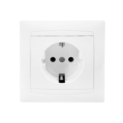 Socket 1 Sakura white with grounding LMR1021 Lemanso